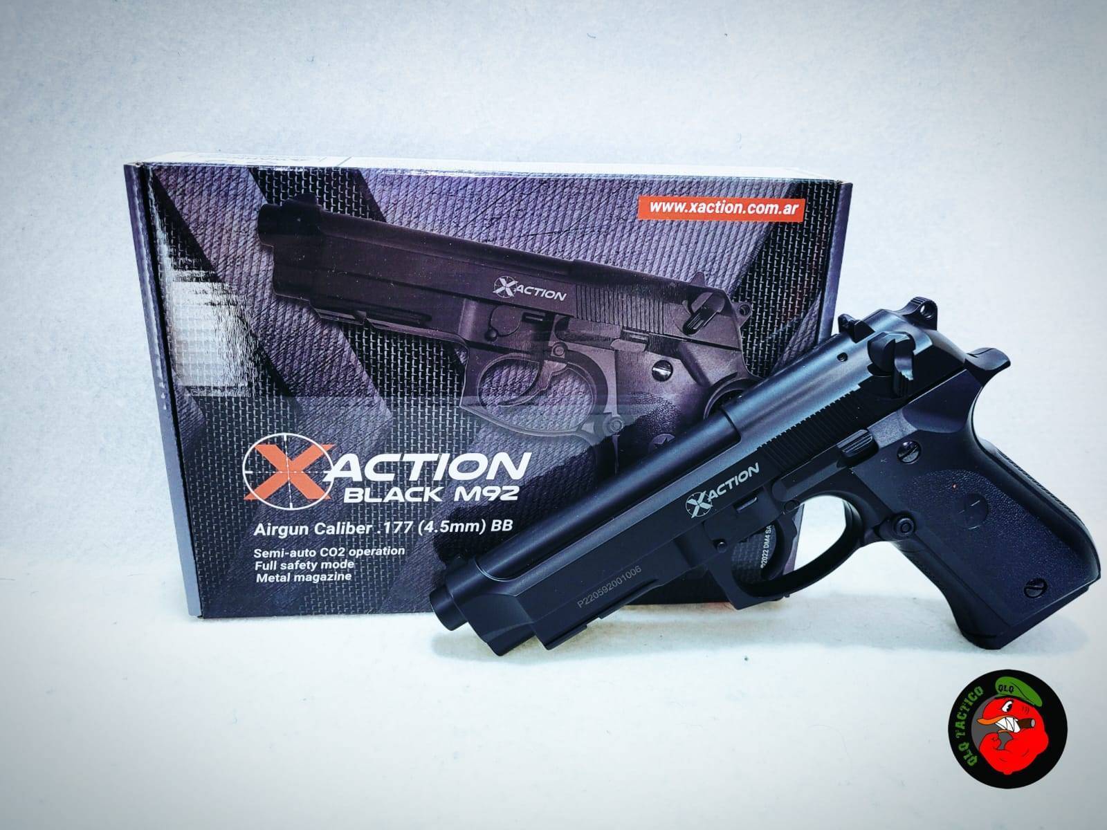 Pistola Co2 X Action Black M92 4,5 Aire Comprimido Cal. 177